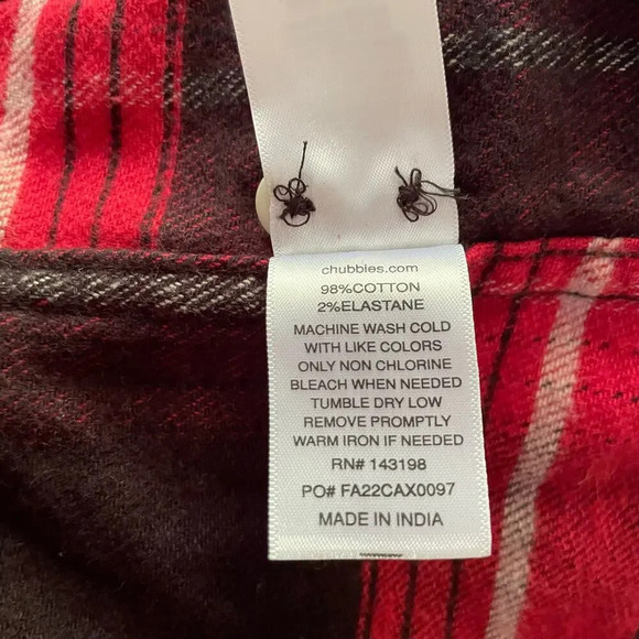 Chubbies The Jack of All Lumbers Brushed Flannel Shirt Plaid Size Small NEW - Picture 9 of 9